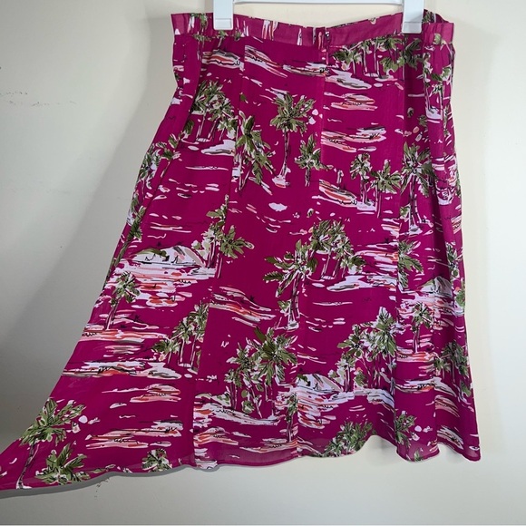Norton McNaughton Skirt Tropical Pink Lined Midi Skirt Size 18 - Picture 2 of 9